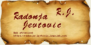 Radonja Jevtović vizit kartica
